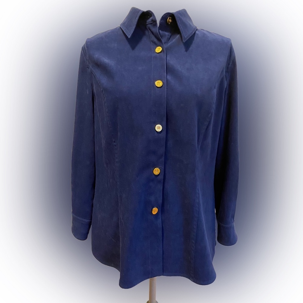 St. John Sport by Marie Gray Faux Suede Shirt, Size M